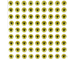 Глазки клеевые арт.КЛ.7-12102 цв.желтые,черный зрачок уп.120шт