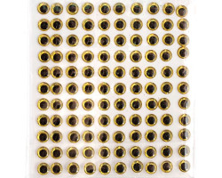 Глазки клеевые арт.КЛ.8-10114 цв.светло-коричневые, черный зрачок 8 мм уп.110ш