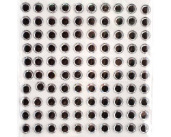 Глазки клеевые арт.КЛ.9-1010 цв.прозрачные, черный зрачок 9 мм уп.100шт