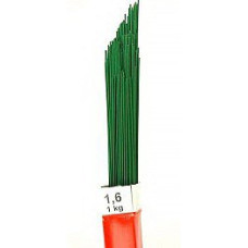 Проволока 1,6мм х 400мм арт.ZA.P-018/1.6 1кг цв.зеленый, прямо обрезанная