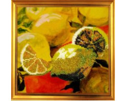 Набор для вышивания бисером 'КАРТИНЫ БИСЕРОМ' арт.Р-001 Лимоны 20х20см