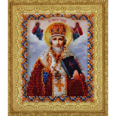 Набор для вышивания бисером 'КАРТИНЫ БИСЕРОМ' арт.Р-112 'Икона святителя Николая Чудотворца' (мини) 7,5х9 см