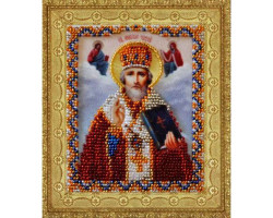Набор для вышивания бисером 'КАРТИНЫ БИСЕРОМ' арт.Р-112 'Икона святителя Николая Чудотворца' (мини) 7,5х9 см