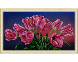 Набор для вышивания бисером 'КАРТИНЫ БИСЕРОМ' арт.Р-158 Букет тюльпанов 54х30 см