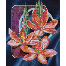 Рисунок на ткани для вышивания бисером 'КАРТИНЫ БИСЕРОМ' арт.S-001 Лилии 25х30 см
