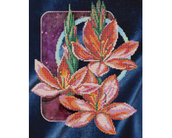 Рисунок на ткани для вышивания бисером 'КАРТИНЫ БИСЕРОМ' арт.S-001 Лилии 25х30 см