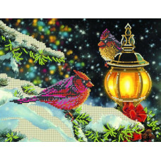 Рисунок на ткани для вышивания бисером 'КАРТИНЫ БИСЕРОМ' арт.S-004 Рождественский вечер 30х23 см