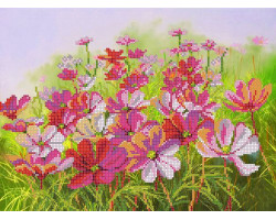 Рисунок на ткани для вышивания бисером 'КАРТИНЫ БИСЕРОМ' арт.S-009 Цветочное небо 35х25 см