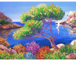 Рисунок на ткани для вышивания бисером 'КАРТИНЫ БИСЕРОМ' арт.S-026 Морской пейзаж 35х26 см