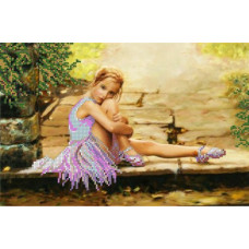 Рисунок на ткани для вышивания бисером 'КАРТИНЫ БИСЕРОМ' арт.S-031 Юная балерина 35х23 см