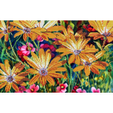 Рисунок на ткани для вышивания бисером 'КАРТИНЫ БИСЕРОМ' арт.S-036 Таинственное цветение 36х23 см
