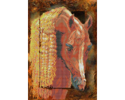 Рисунок на ткани для вышивания бисером 'КАРТИНЫ БИСЕРОМ' арт.S-048 Рыжий конь 37х26 см