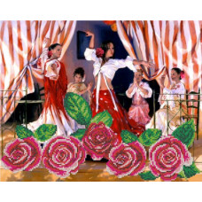 Рисунок на ткани для вышивания бисером 'КАРТИНЫ БИСЕРОМ' арт.S-051 Танец роз 37х30 см