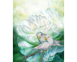 Рисунок на ткани для вышивания бисером 'КАРТИНЫ БИСЕРОМ' арт.S-058 Белые попугаи 25х30 см