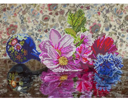 Рисунок на ткани для вышивания бисером 'КАРТИНЫ БИСЕРОМ' арт.S-075 Цветочная феерия 35х26 см