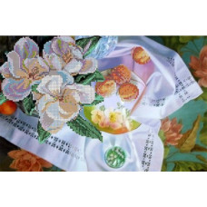 Рисунок на ткани для вышивания бисером 'КАРТИНЫ БИСЕРОМ' арт.S-083 Цветущий персик 35х23 см