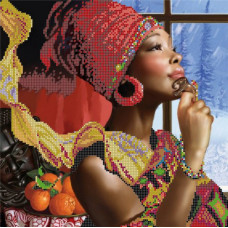 Рисунок на ткани для вышивания бисером 'КАРТИНЫ БИСЕРОМ' арт.S-127 'Африканские мотивы' 30х30 см
