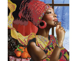 Рисунок на ткани для вышивания бисером 'КАРТИНЫ БИСЕРОМ' арт.S-127 'Африканские мотивы' 30х30 см