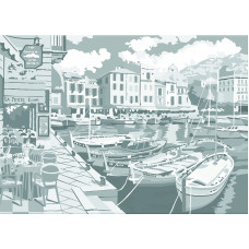 Холст на картоне НП арт.141759 Сонет с эскизом 'Городок у моря' 30х40 см