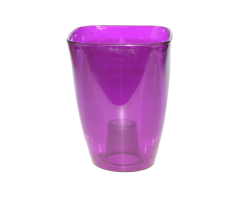 FPL.015802 Кашпо для орхидей квадр.12,7х12,7 h16,8см прозр.фиолетовый