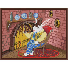 Набор 'Колор Кит' картина по номерам арт.КК.CE016 Кролик у камина 30х40