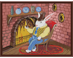 Набор 'Колор Кит' картина по номерам арт.КК.CE016 Кролик у камина 30х40