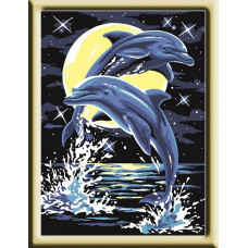 Набор 'Колор Кит' картина по номерам арт.КК.CE107 Лунные дельфины 30х40