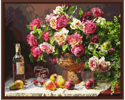 Набор 'Колор Кит' картина по номерам арт.КК.CG278 Натюрморт с розами 40х50