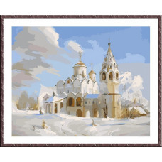 Набор 'Колор Кит' картина по номерам арт.КК.CG613 Зимняя церковь 40х50