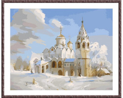 Набор 'Колор Кит' картина по номерам арт.КК.CG613 Зимняя церковь 40х50