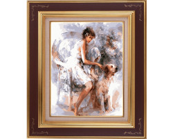 Набор 'Колор Кит' картина по номерам арт.КК.CG649 Девушка с собакой 40х50