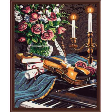 Набор 'Колор Кит' картина со стразами алмазная арт.КК.CK238 Музыкальный натюрморт 40х50
