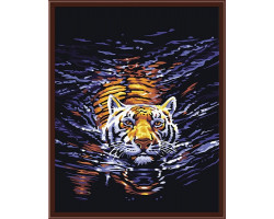 Набор 'Колор Кит' картина со стразами алмазная арт.КК.CKC1158 Плывущий тигр 40х50