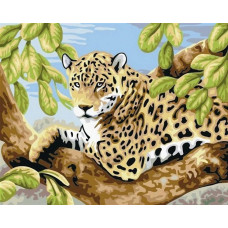 Набор 'Колор Кит' картина со стразами алмазная арт.КК.CKC504 Леопард на ветвях 40х50