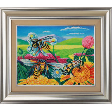 Набор 'Колор Кит' мозаичная картина арт.КК.10021 Пчелы и клевер 40х50
