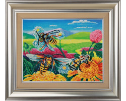 Набор 'Колор Кит' мозаичная картина арт.КК.10021 Пчелы и клевер 40х50