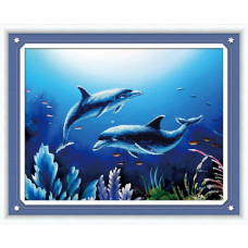 Набор 'Колор Кит' мозаичная картина арт.КК.80228 Дельфины 65х50