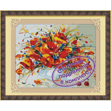 Набор 'Колор Кит' мозаичная картина с подрамником арт.КК.MO030 Весенние маки 40х50
