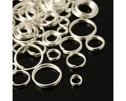 Колечки Двойные металл арт. МБ.УТ5752 цв.серебро от 4 до 10х0,8 мм 50г/около 530 шт.