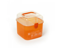 Контейнер для мелочей 2611 пластиковый арт.КЛ22636 цв.оранжевый 15х15х16см