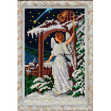 Набор для вышивания ювелирным бисером 'КРАСА И ТВОРЧЕСТВО' арт.80915 Рождественский ангел 9,8х15,4 с