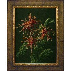 Рисунок на ткани бисером 'КРАСА И ТВОРЧЕСТВО' арт.71209 'Хризантемы в саду' 31,6х43,1 см