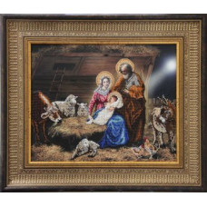 Рисунок на ткани бисером 'КРАСА И ТВОРЧЕСТВО' арт.80911 'Рождество Христово' 45,3х32,7 см