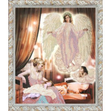 Рисунок на ткани бисером 'КРАСА И ТВОРЧЕСТВО' арт.81211 'Ангель сна 2' 37,3x46,5 см