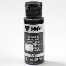 PLD-00661 Акрил.краска FolkArt металлик, черный блестящий, 59 мл