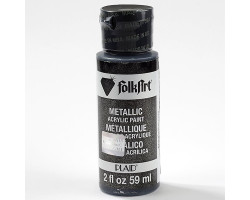 PLD-00661 Акрил.краска FolkArt металлик, черный блестящий, 59 мл