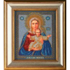 Набор для вышивания бисером КРОШЕ арт. В-156 Н-р 'Богородица Леушинская' 21x25 см