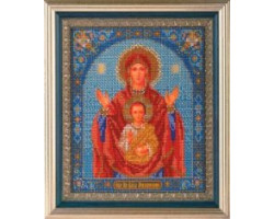 Набор для вышивания бисером КРОШЕ арт. В-157 Н-р 'Богородица Знамение' 20x24 см