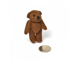 Игрушка для куклы - мишка арт.КЛ.23042 замша 6см цв.коричневый