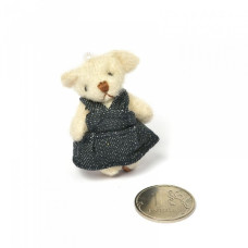 Игрушка для куклы - мишка в платье арт.КЛ.23022 4,5см